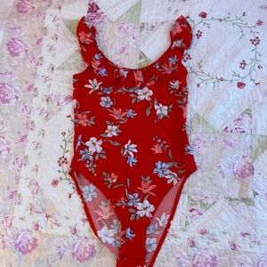 Cute red bodysuit